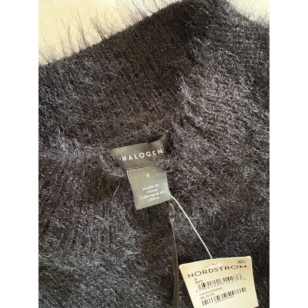 Halogen Mock Neck Long Sleeve Fuzzy Sweater Dress Holiday NWT Small Fitted - Picture 5 of 8